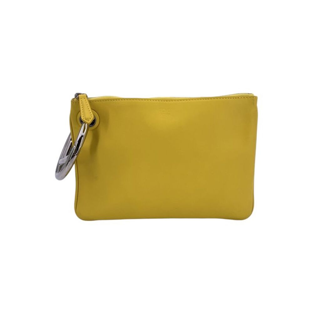 Fendi Leather Clutch Bag FF